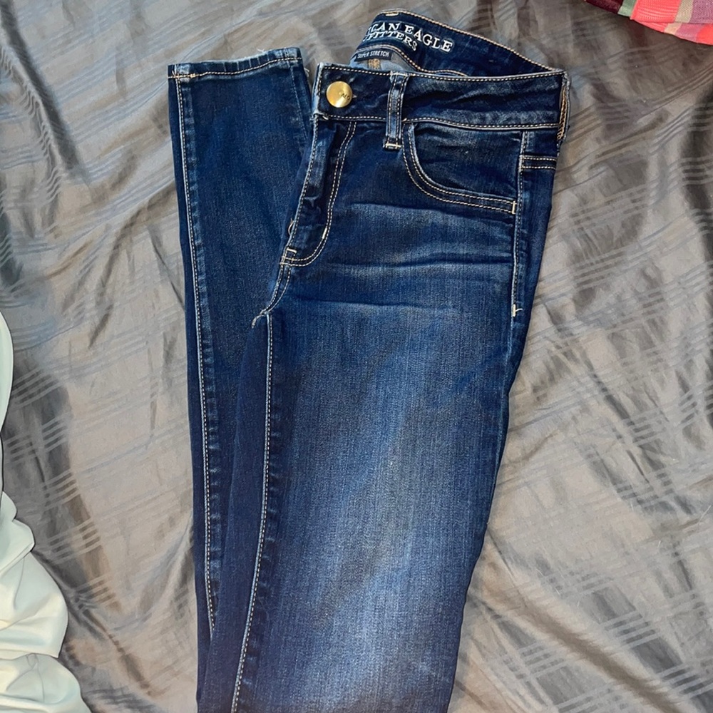 american eagle size 2 long ripped jeggings